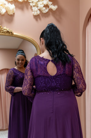 Graceful Dress Queen Size - Aubergine Purple