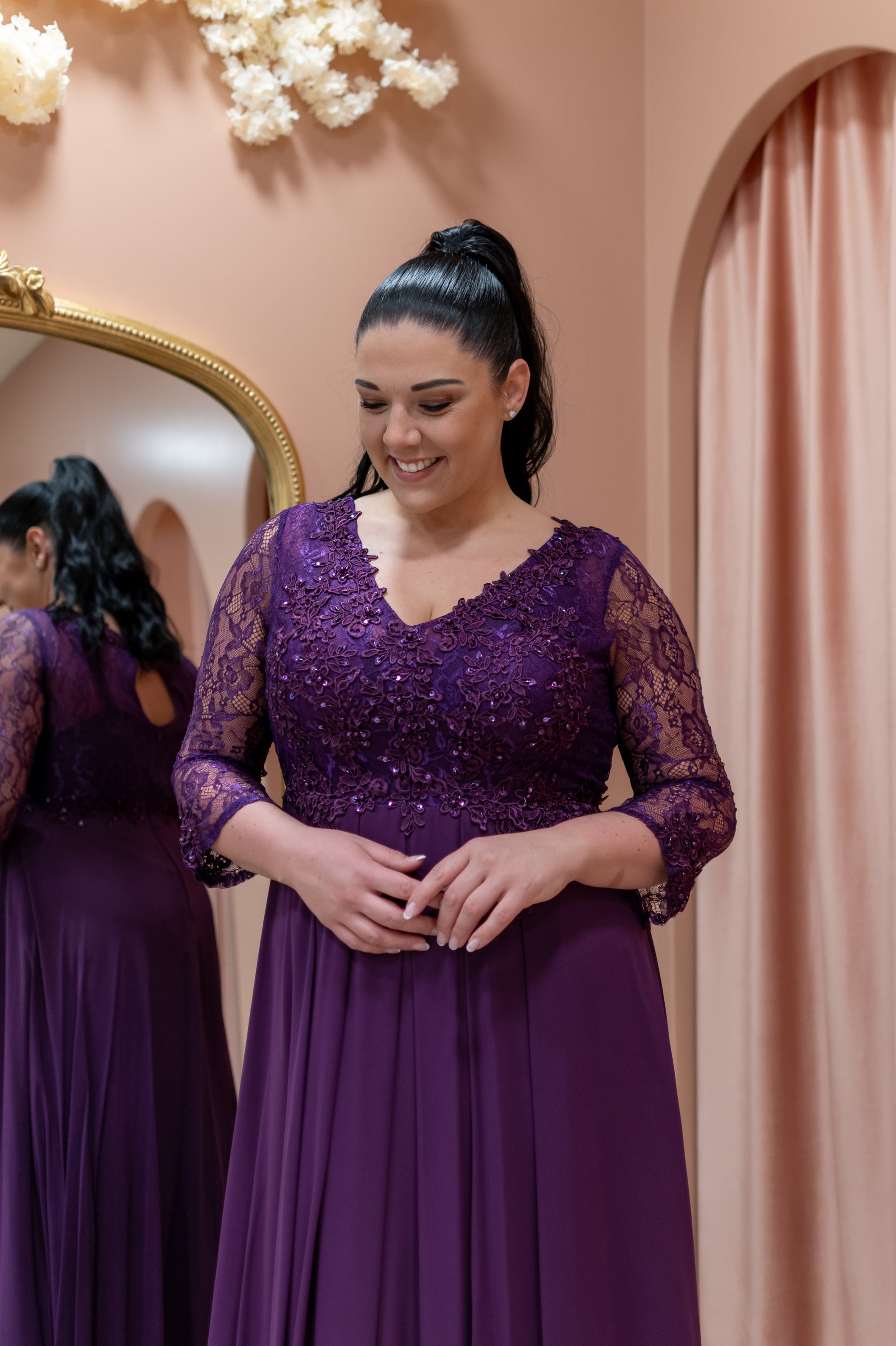Graceful Dress Queen Size - Aubergine Purple