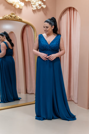 Charming Dress - Petrol Blue Queen Size