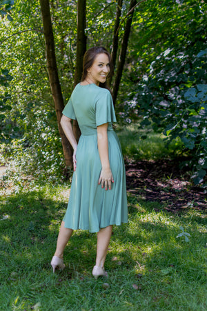Elegant Vibe Dress - Sage Green