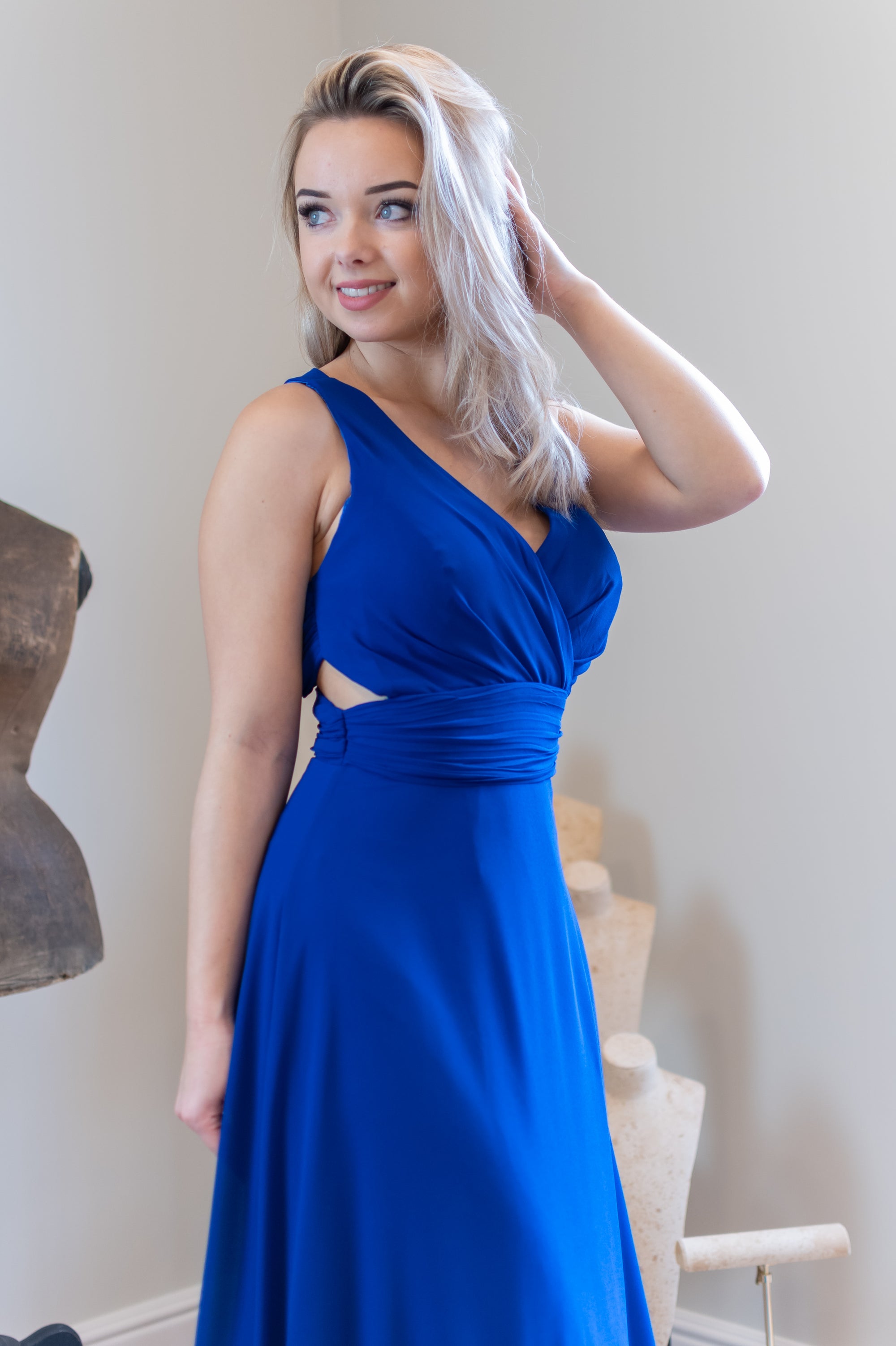 Cut Out Dress - Bright Blue