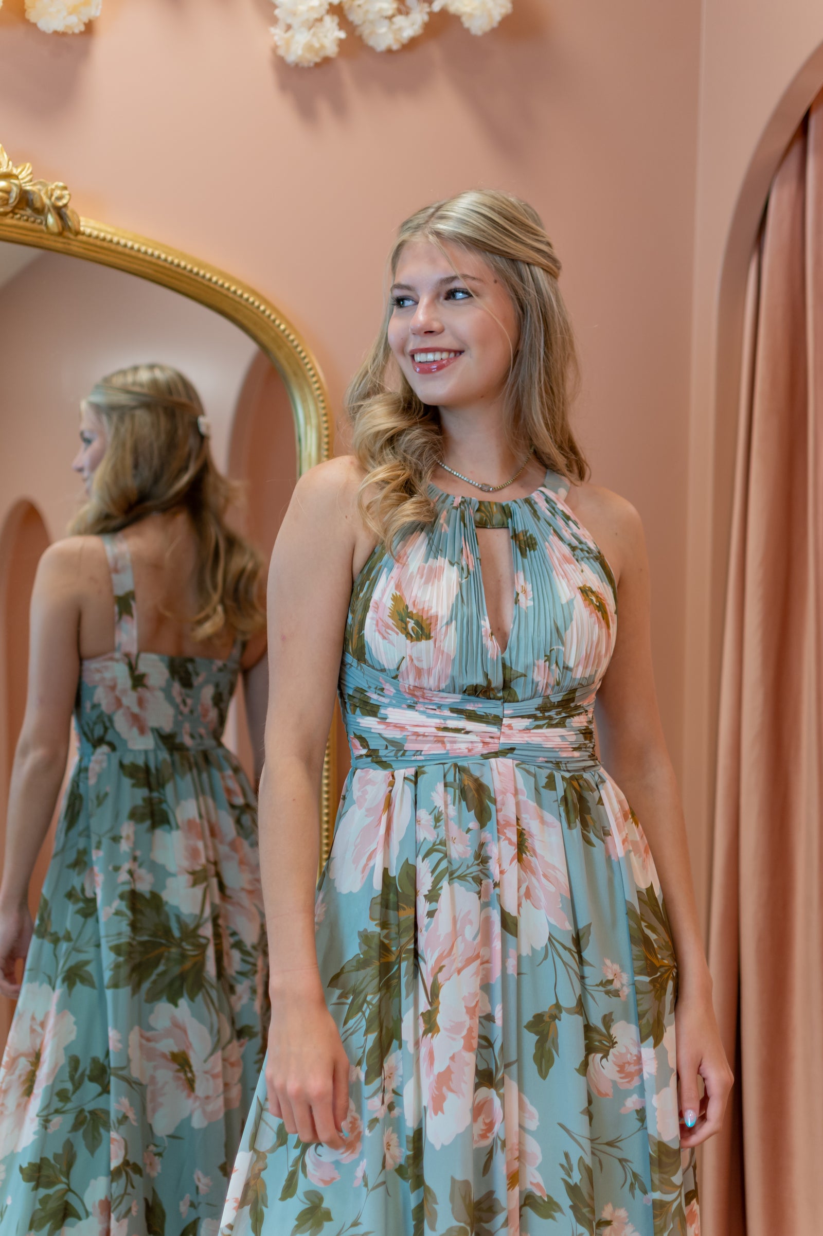 Meadow Dress - Mint Green Flower
