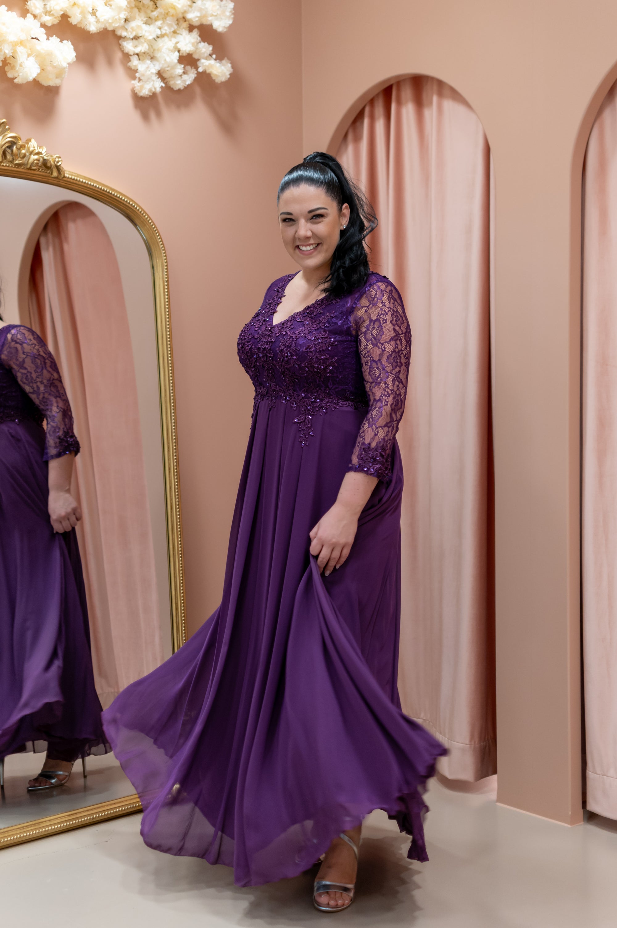 Graceful Dress Queen Size - Aubergine Purple