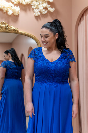 Wonderful Dress Queen Size - Bright Blue