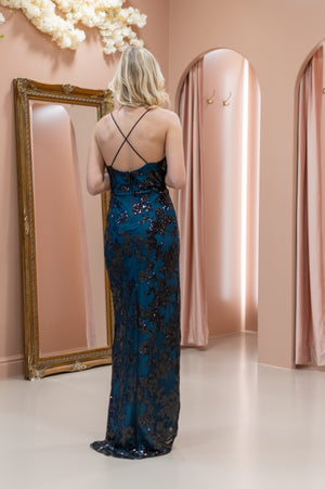 Prom Dress - Petrol Blue