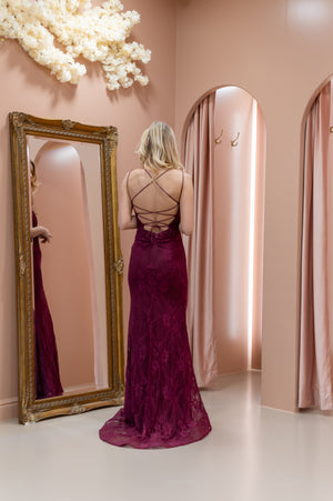 Selena Dress - Bordeaux Red