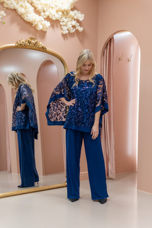 Timeless Pant Set - Navy Velvet