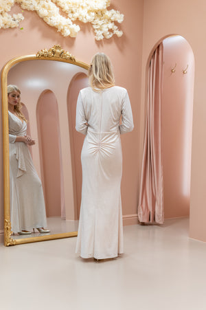 Confident Dress - Shimmering Sand/ White