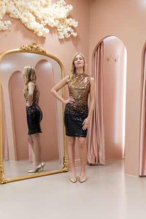 Ombré Dress - Gold & Black