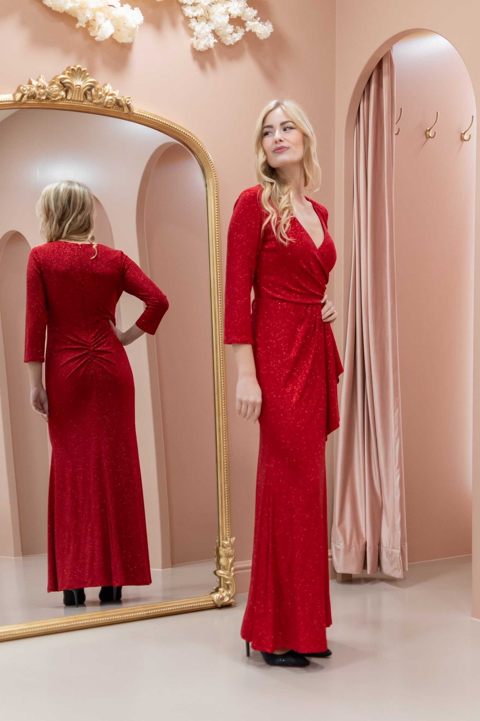 Confident Dress - Shimmering Red