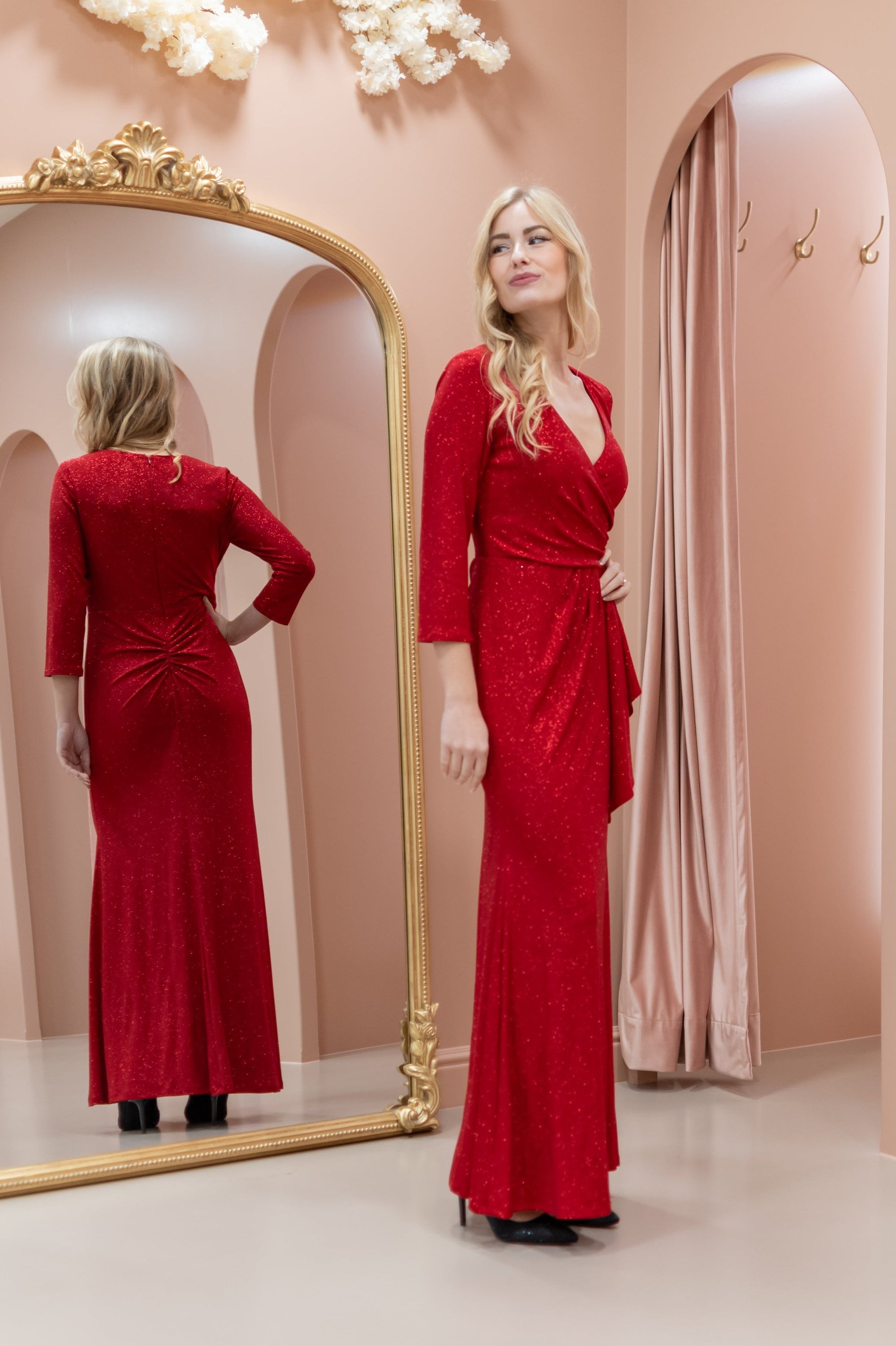 Confident Dress - Shimmering Red
