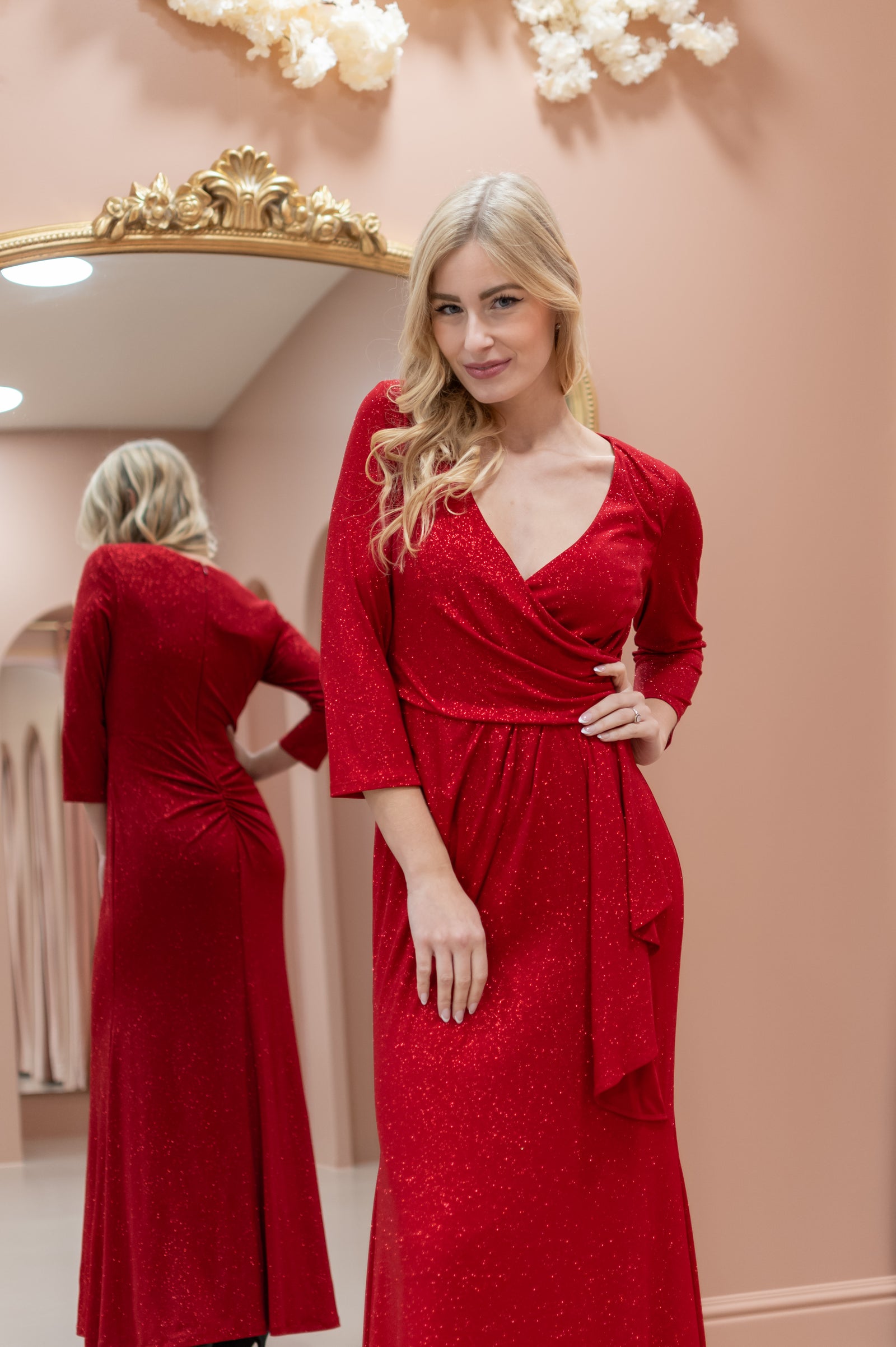 Confident Dress - Shimmering Red
