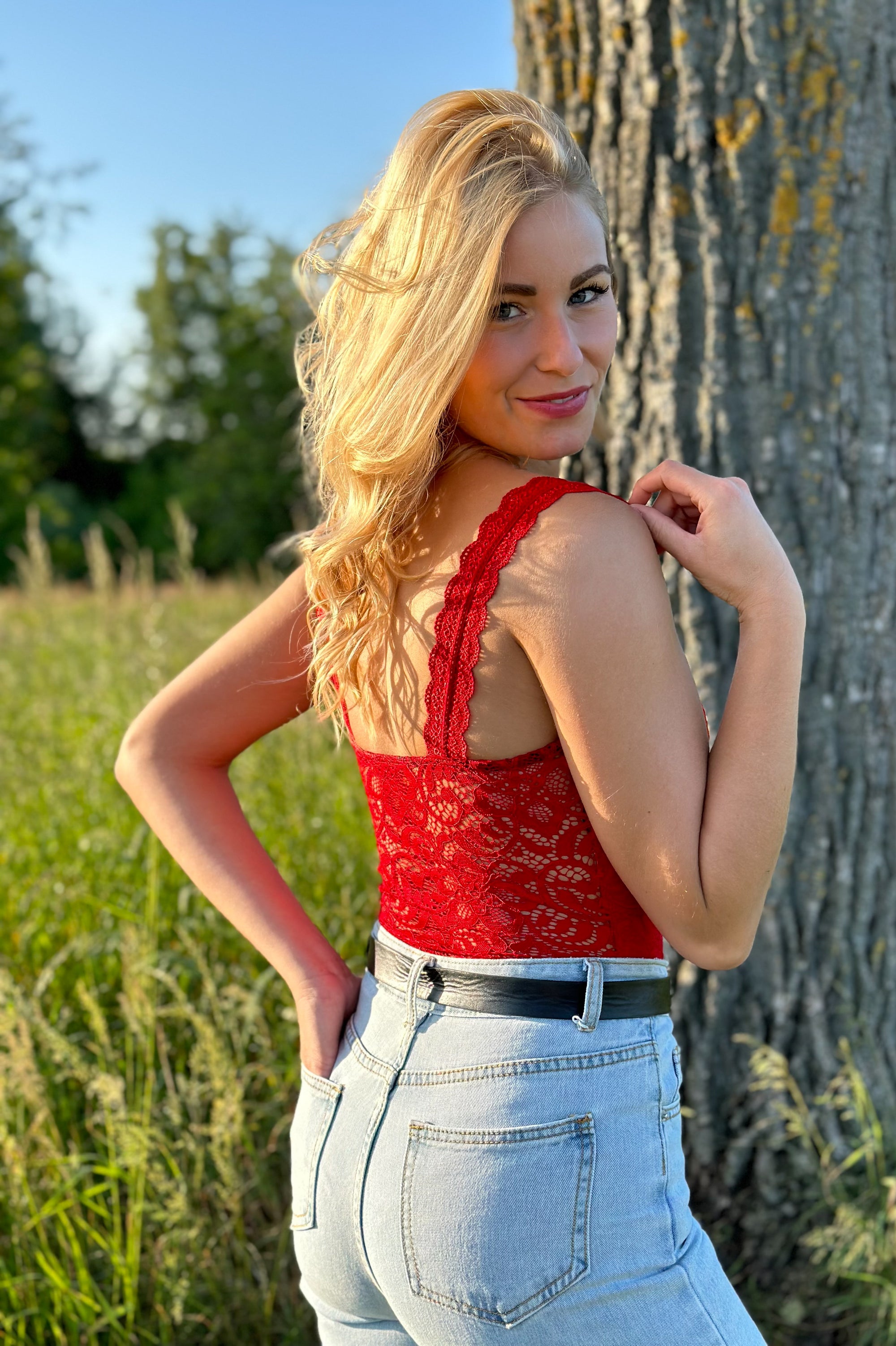 A Perfect Fit Bodysuit - Red