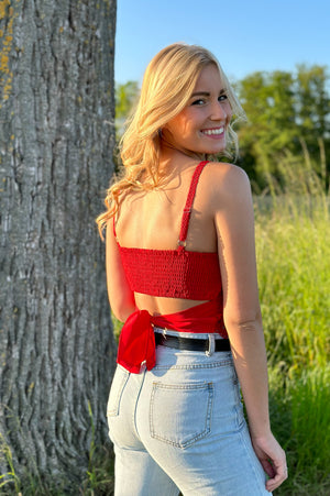 Boho Crop Top - Red