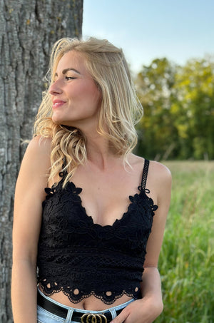 Boho Crop Top - Black