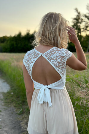 Cute Playsuit - Beige & White