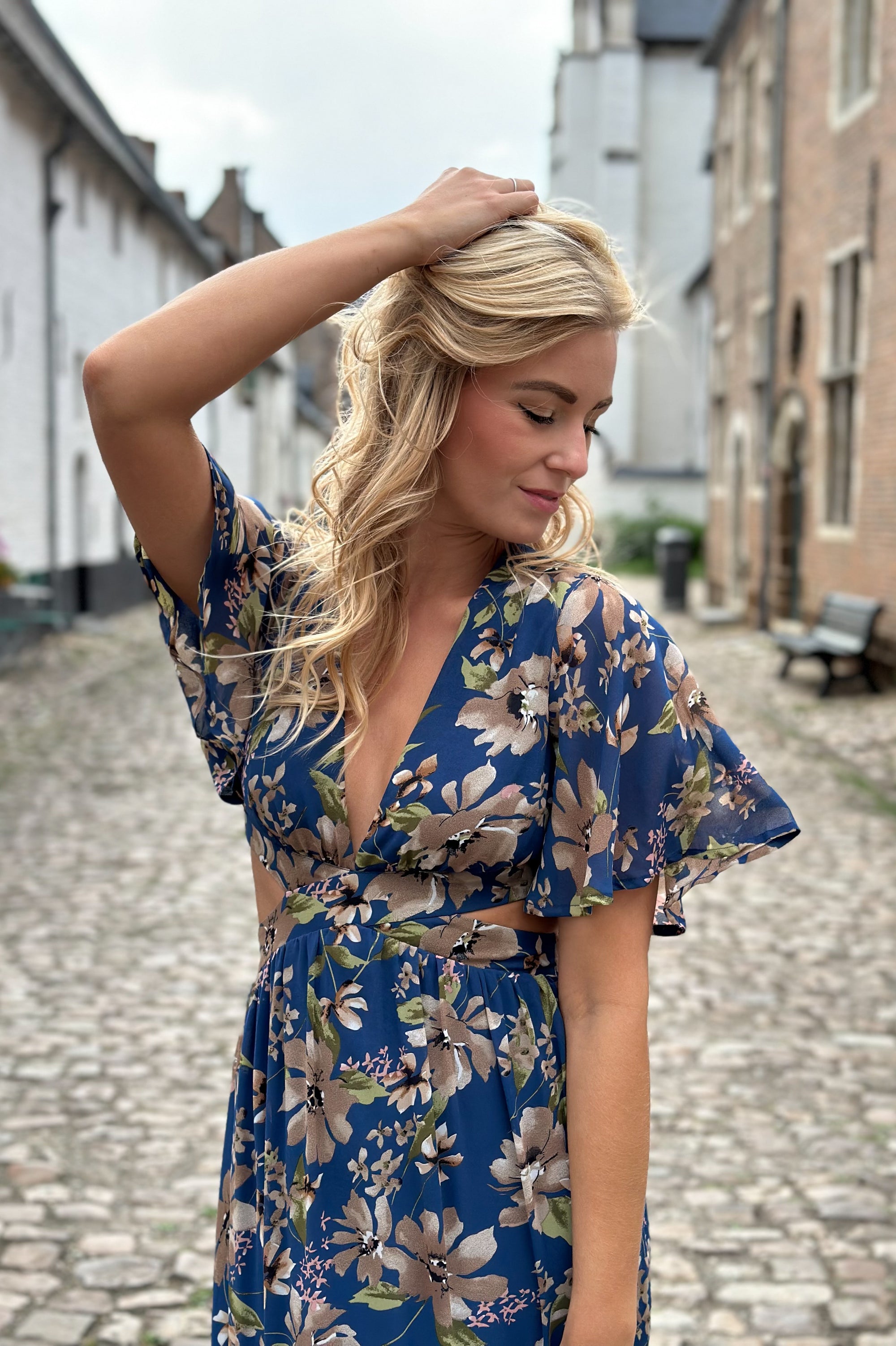 Daydream Maxi Dress - Navy & Taupe