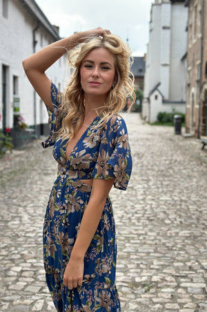 Daydream Maxi Dress - Navy & Taupe