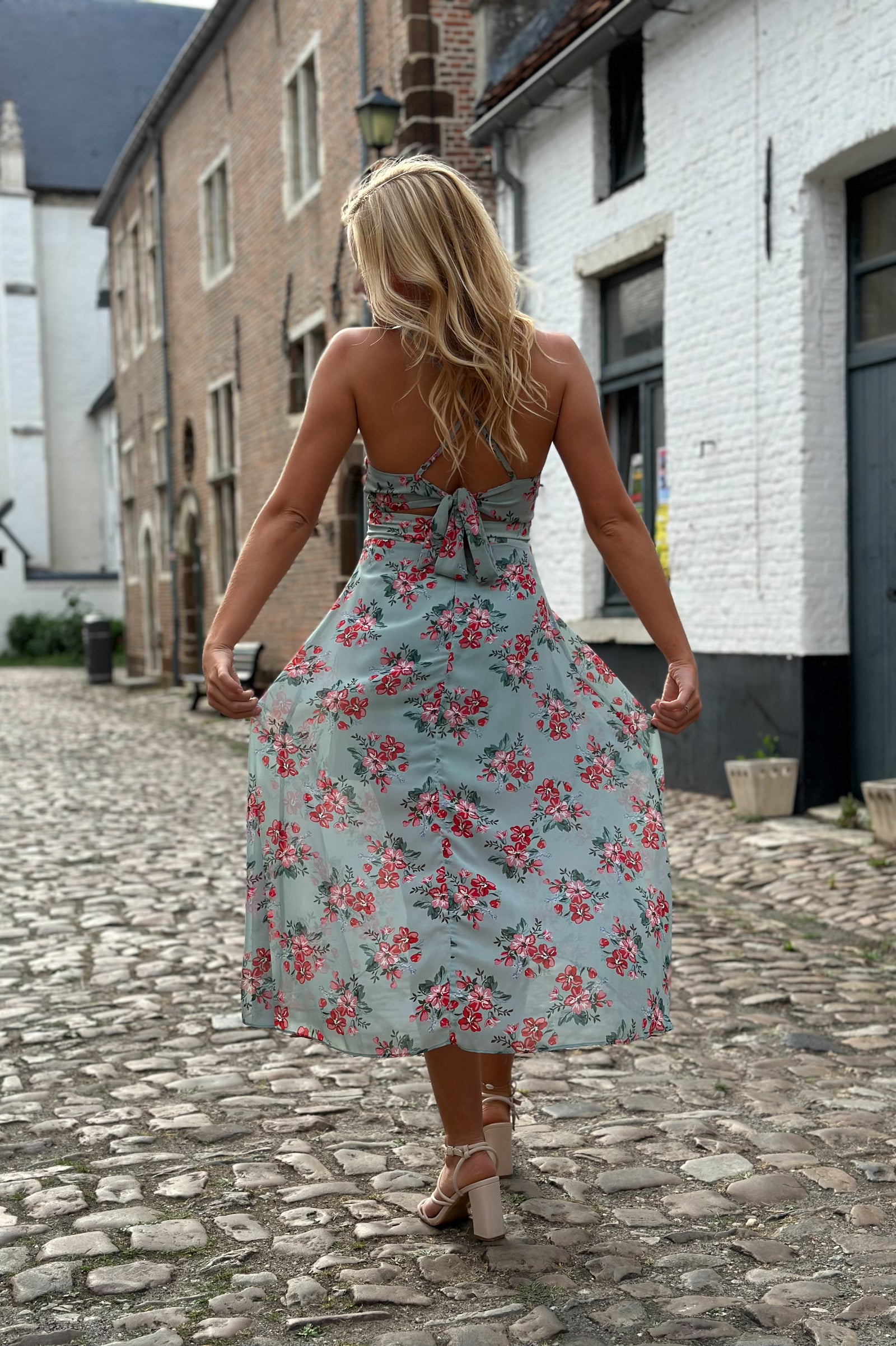 Summer Girl Dress - Baby Blue & Pink