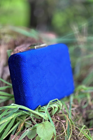 Snake Clutch - Navy Blue