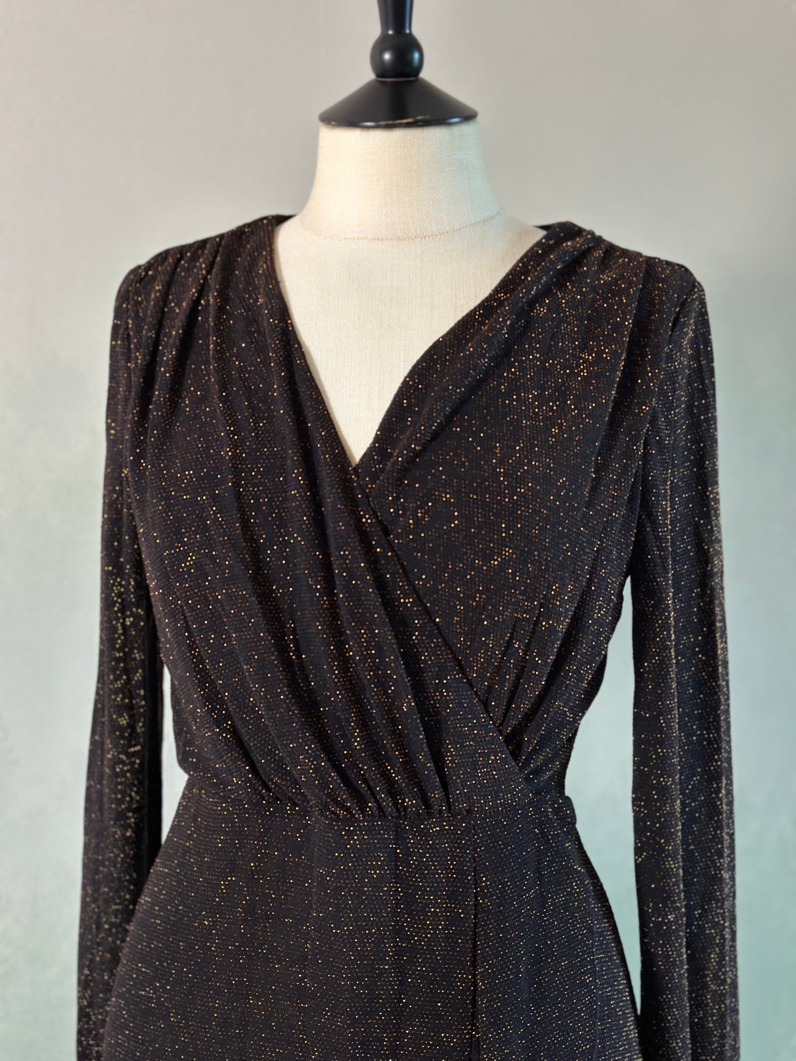 Jurk Glitter Bruin Vintage S (alleen online)