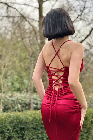 Sabrina Dress - Burgundy Red