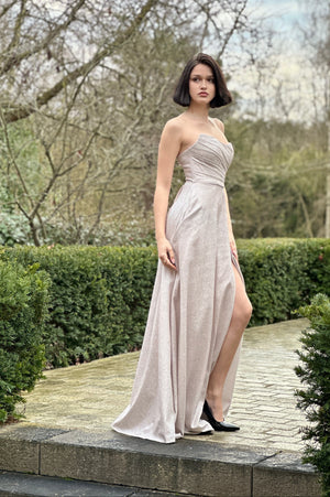 Glimmer Dress - Sparkling Pale Gold