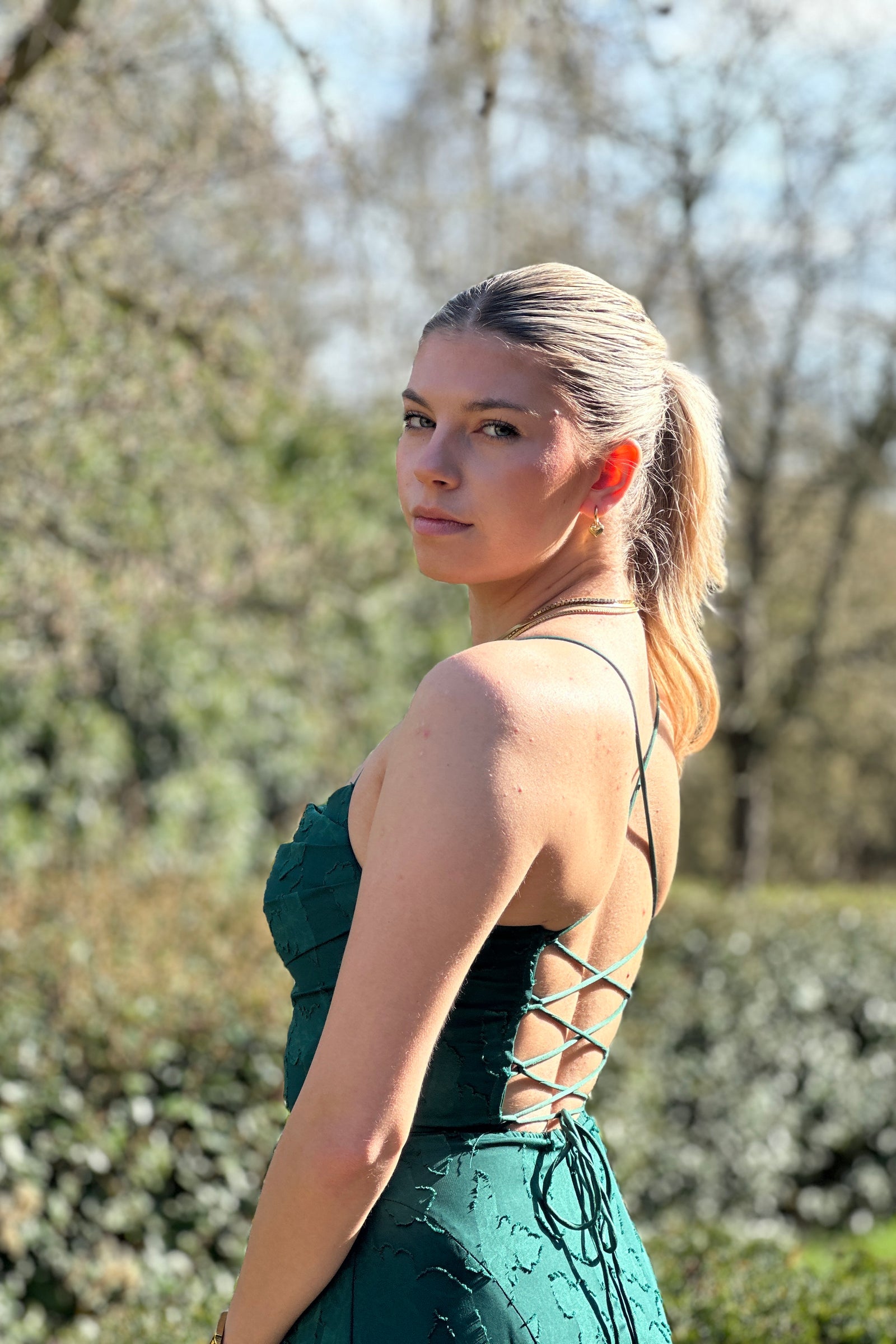 Romance Dress - Green Lace