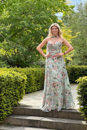 Toulouse Dress - Minty Sage Bouquet