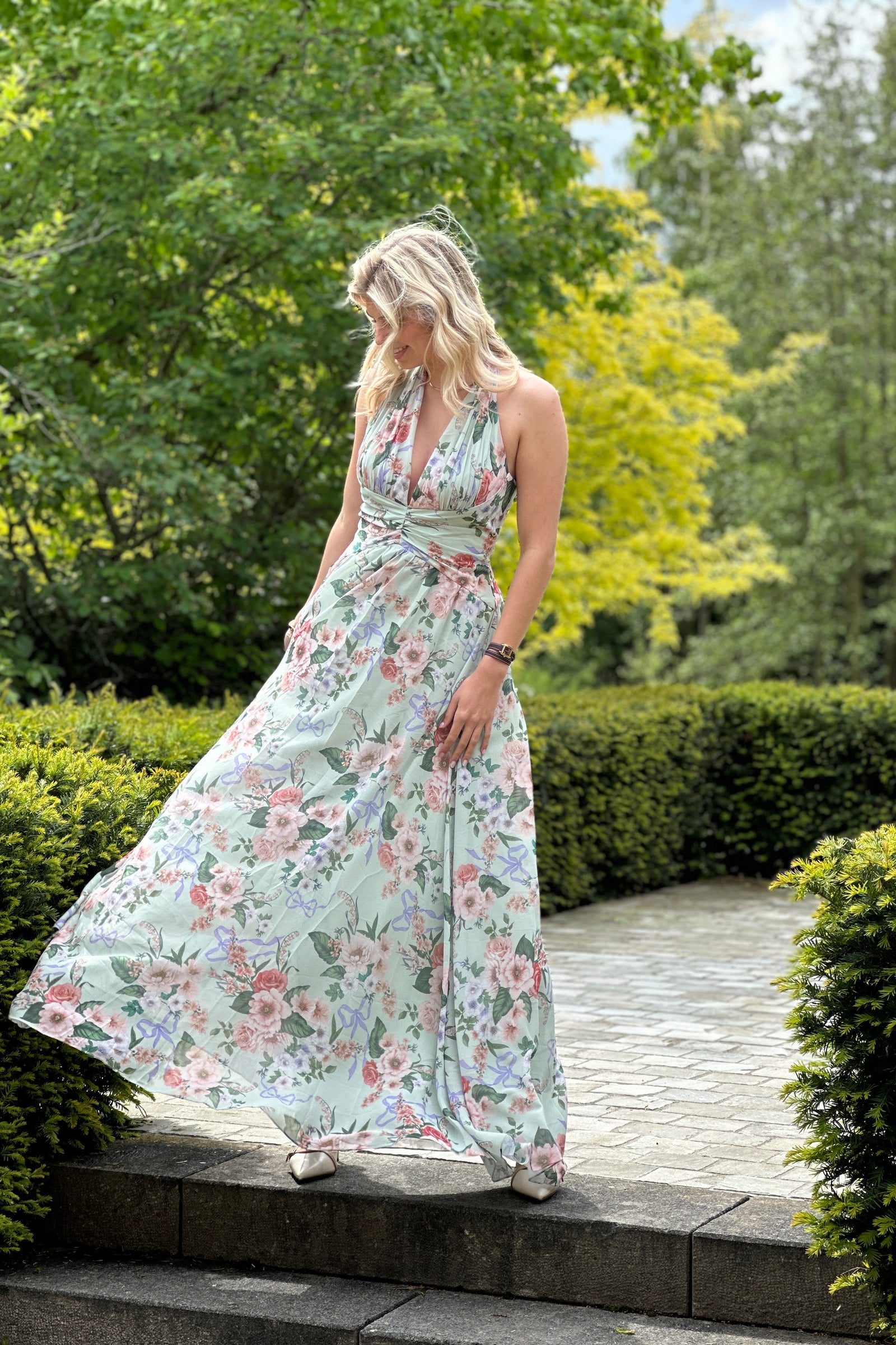 Viral Dress - Minty Sage Bouquet