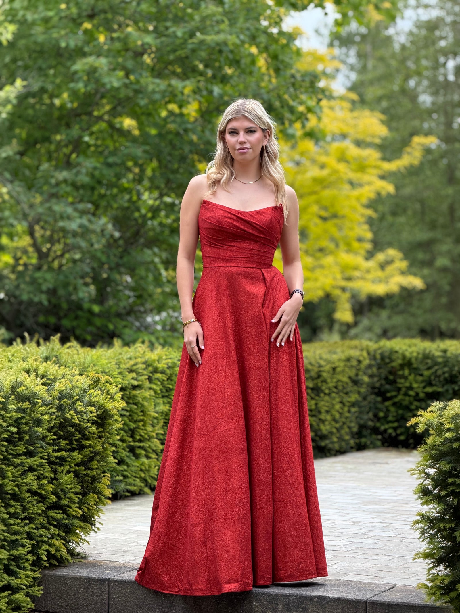 Glimmer  Dress - Sparkling Red