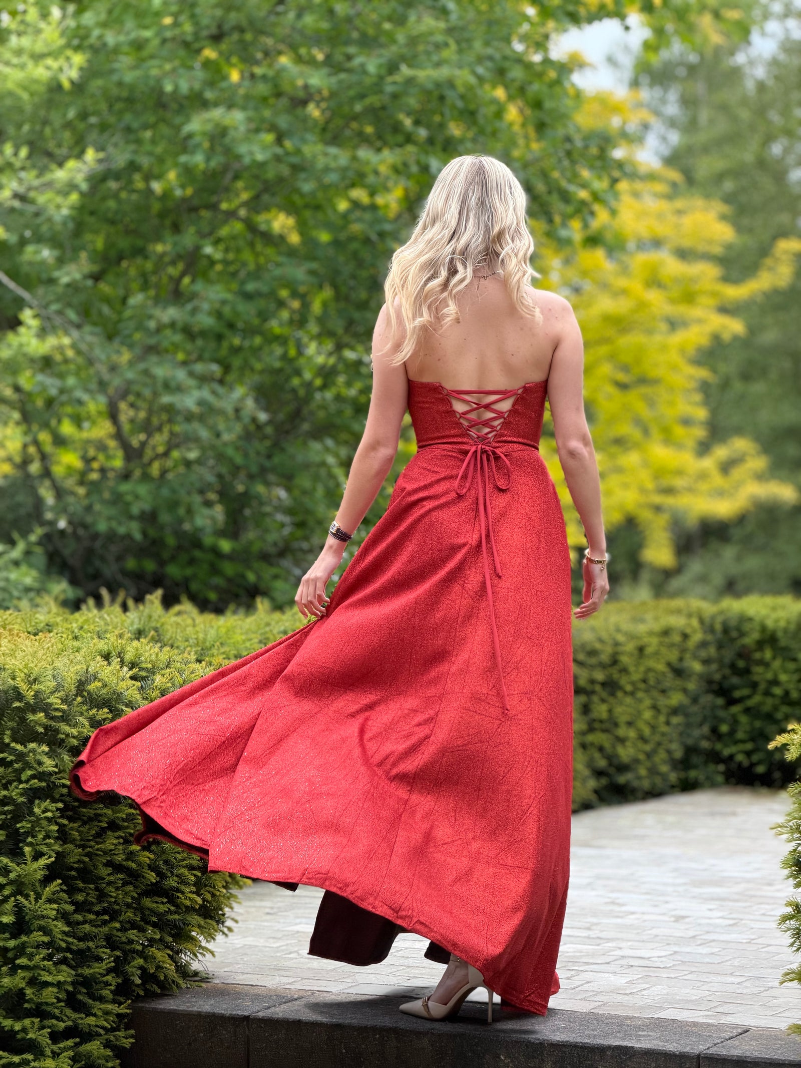 Glimmer  Dress - Sparkling Red
