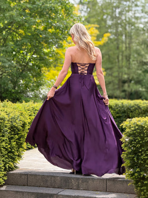 Movie Star Dress - Aubergine Purple