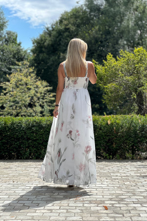 Meadow Dress - White & Grey