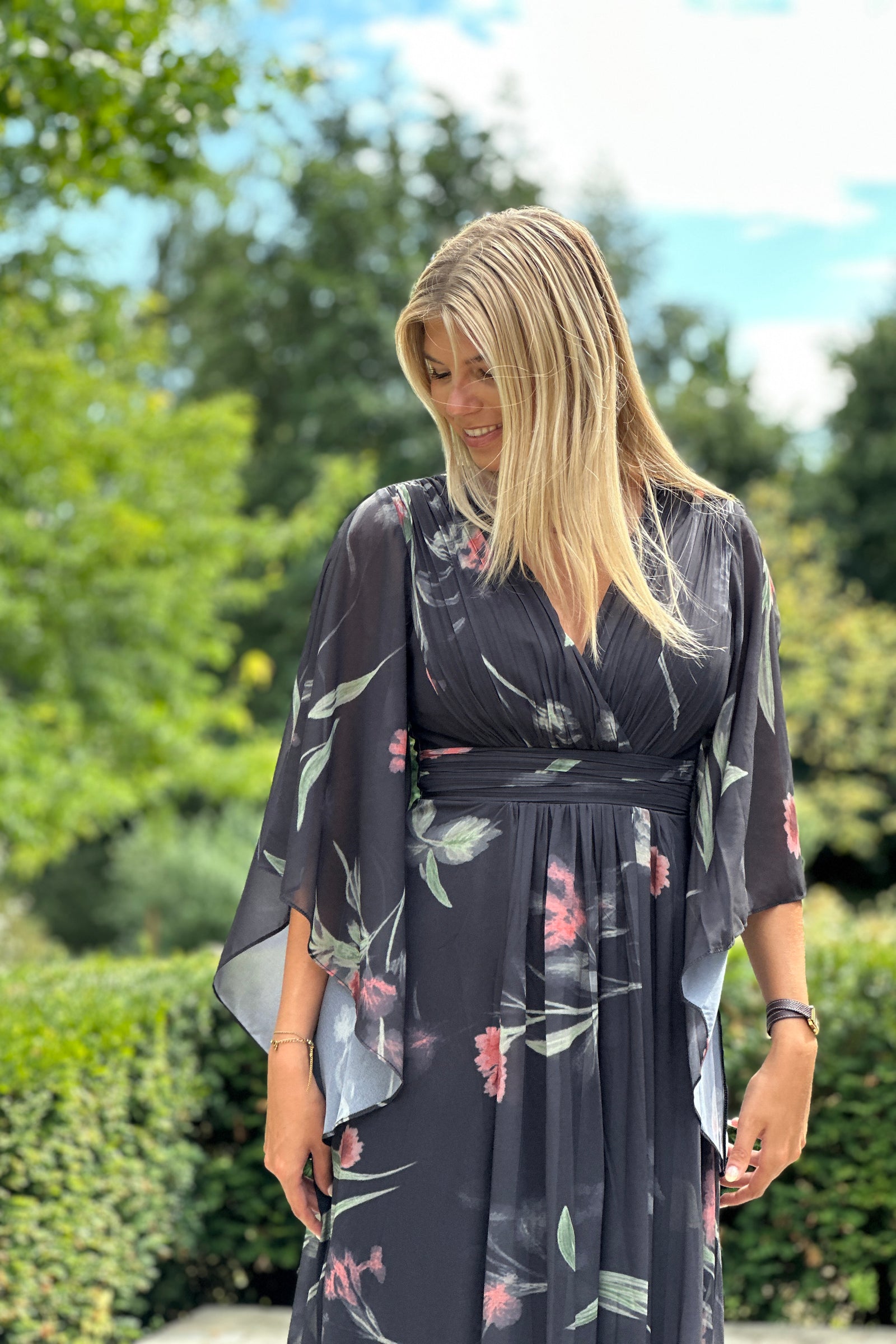 Dahlia Dress - Black & Pink