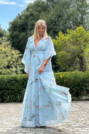Dahlia Dress - Pastel Blue & Pink