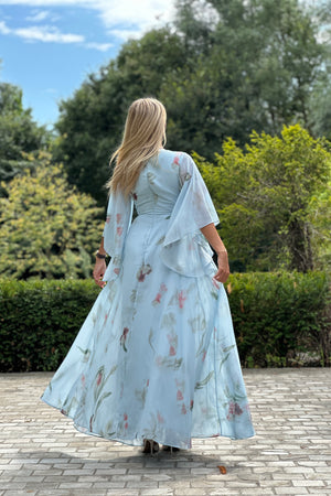 Dahlia Dress - Pastel Blue & Pink