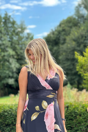 Rose Dress - Black & Pink