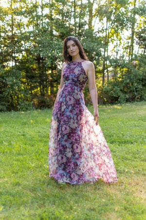 Ballroom Dress - Bordeaux & Mauve