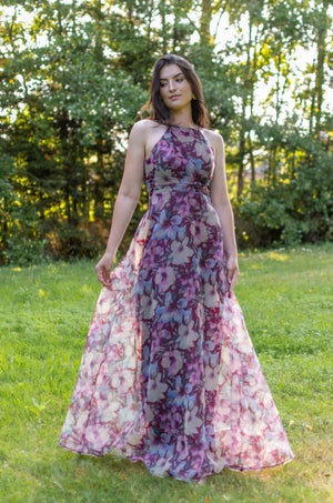 Ballroom Dress - Bordeaux & Mauve