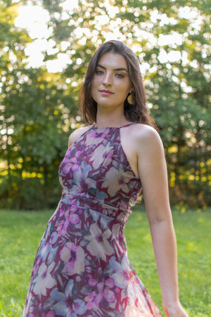 Ballroom Dress - Bordeaux & Mauve