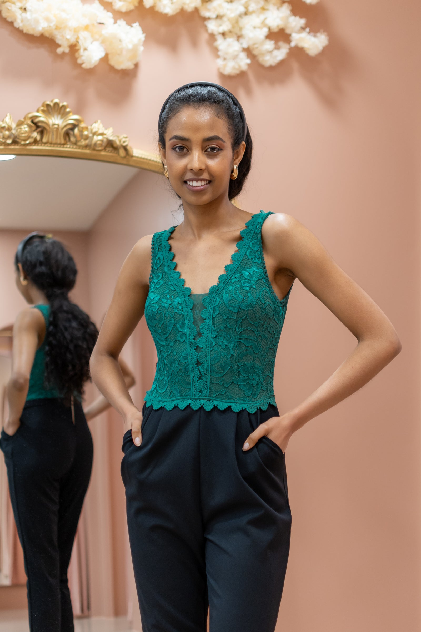 City Girl Jumpsuit - Green & Black