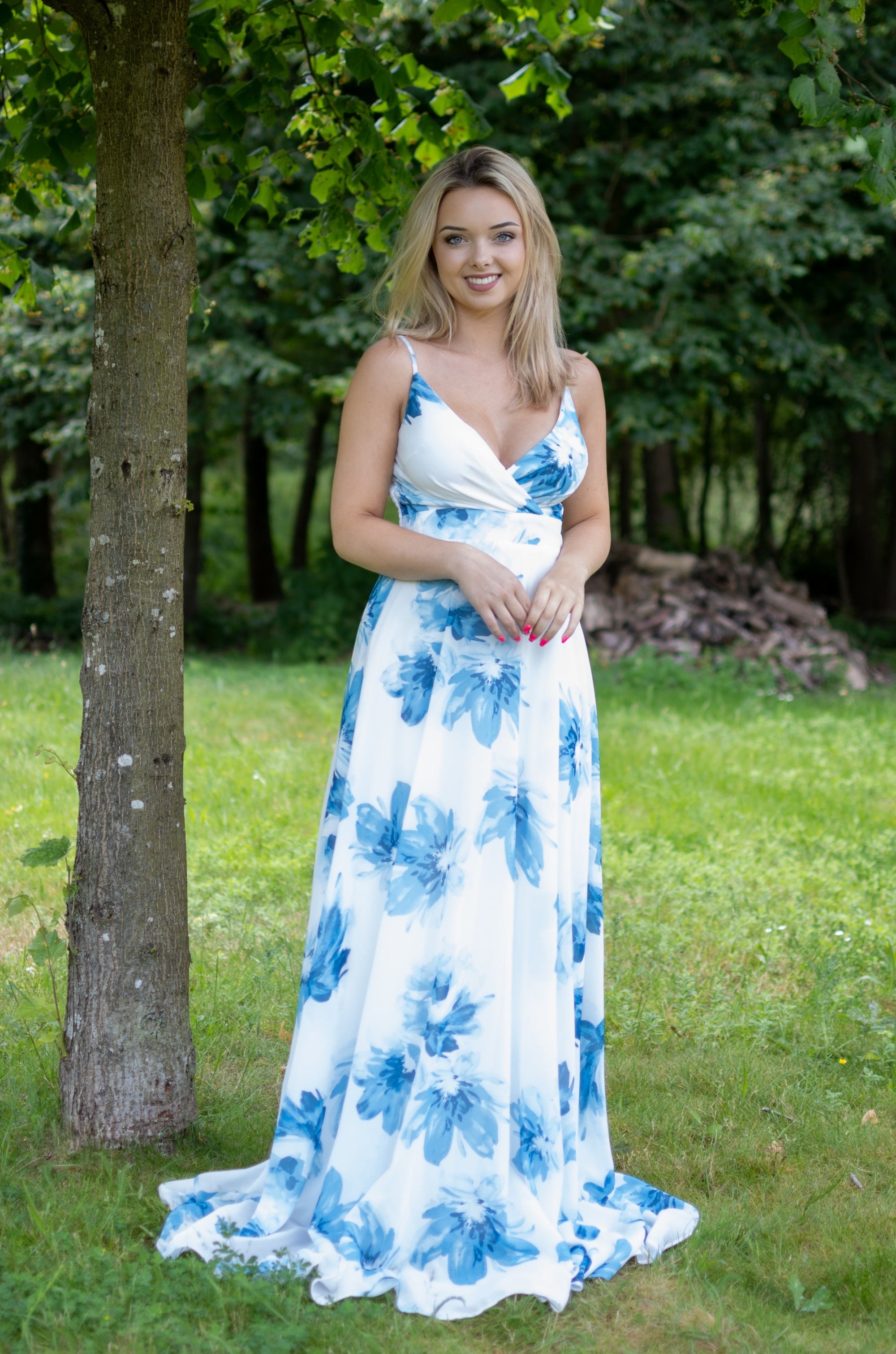 Bloom Dress - Blue & White