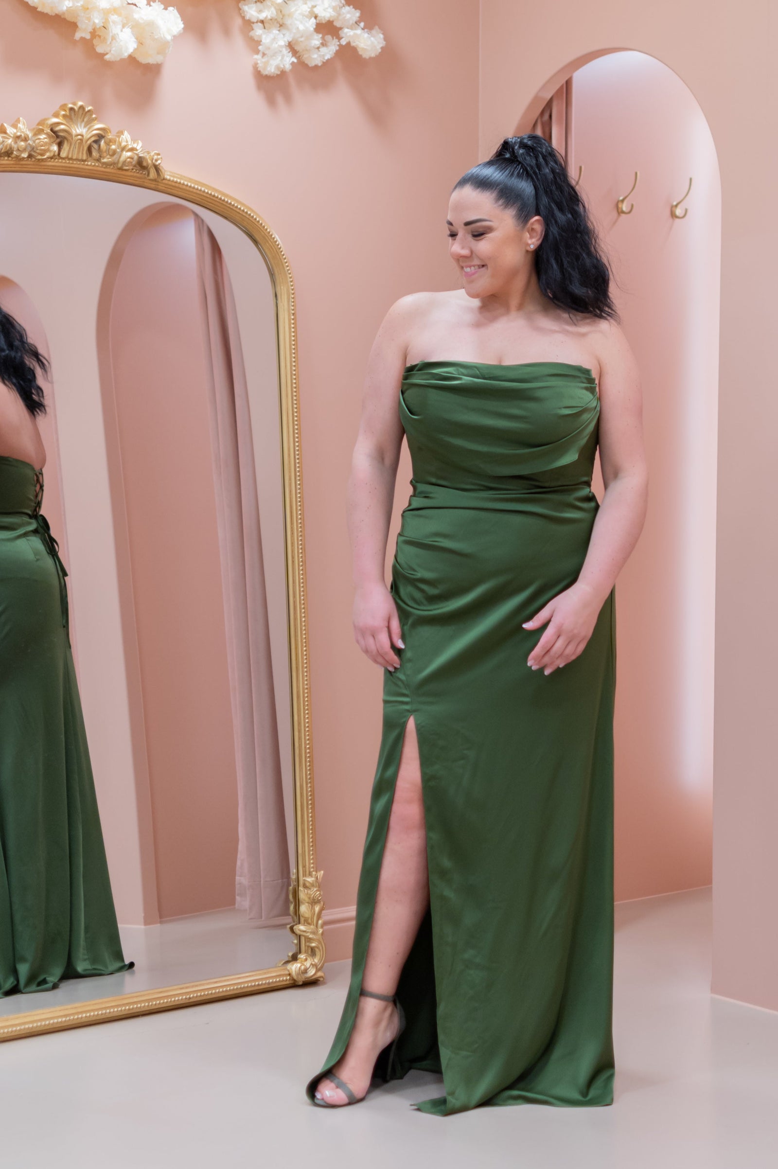 Diva Dress - Olive Khaki Green
