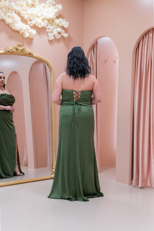 Diva Dress - Olive Khaki Green