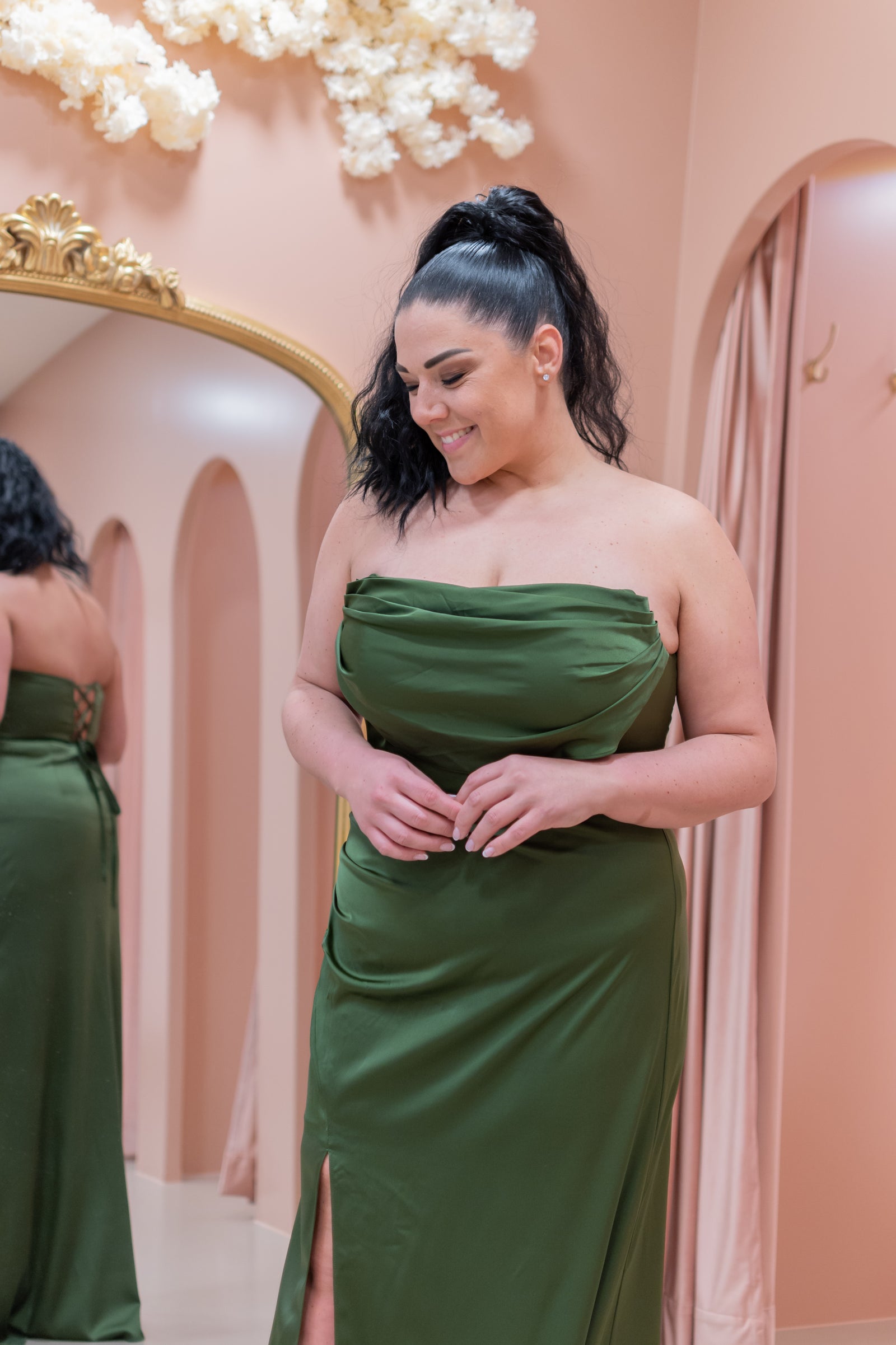 Diva Dress - Olive Khaki Green