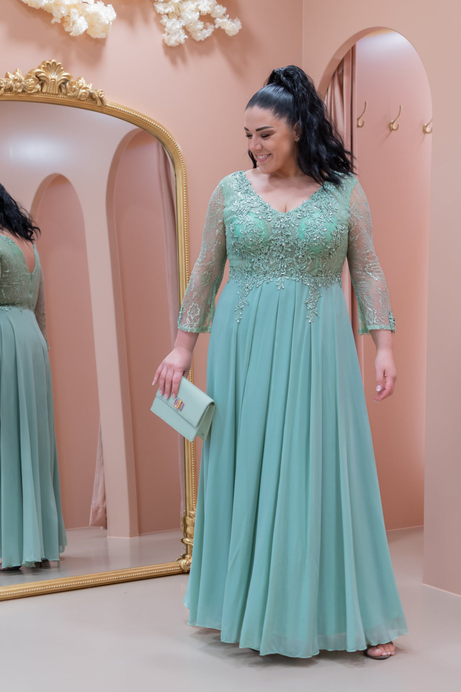 Graceful Dress - Sage Mint Green