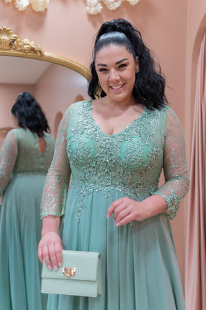 Graceful Dress - Sage Mint Green