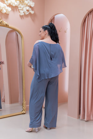 Flatter Me Pant Set - Silver & Grey