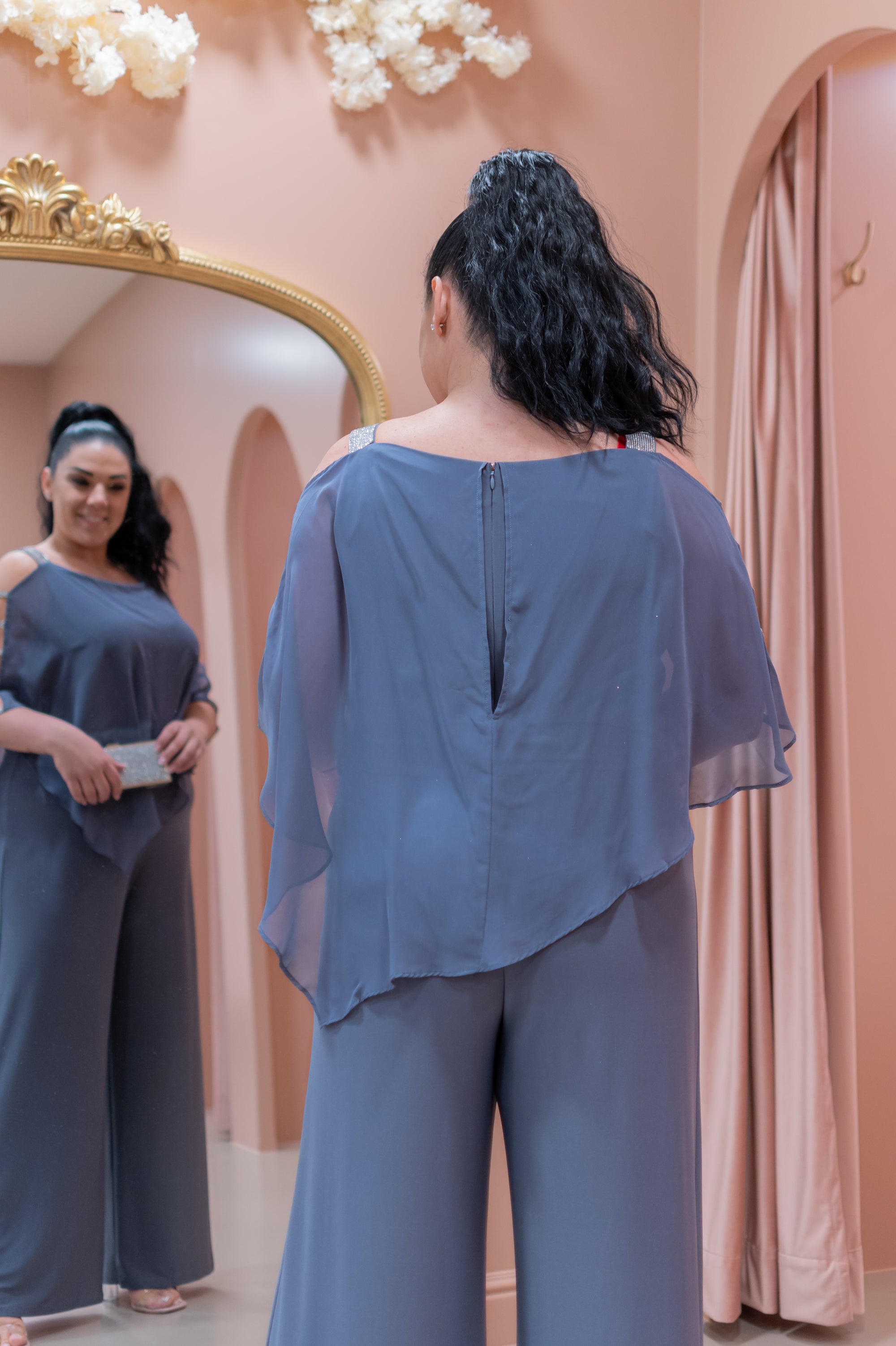 Flatter Me Pant Set - Silver & Grey